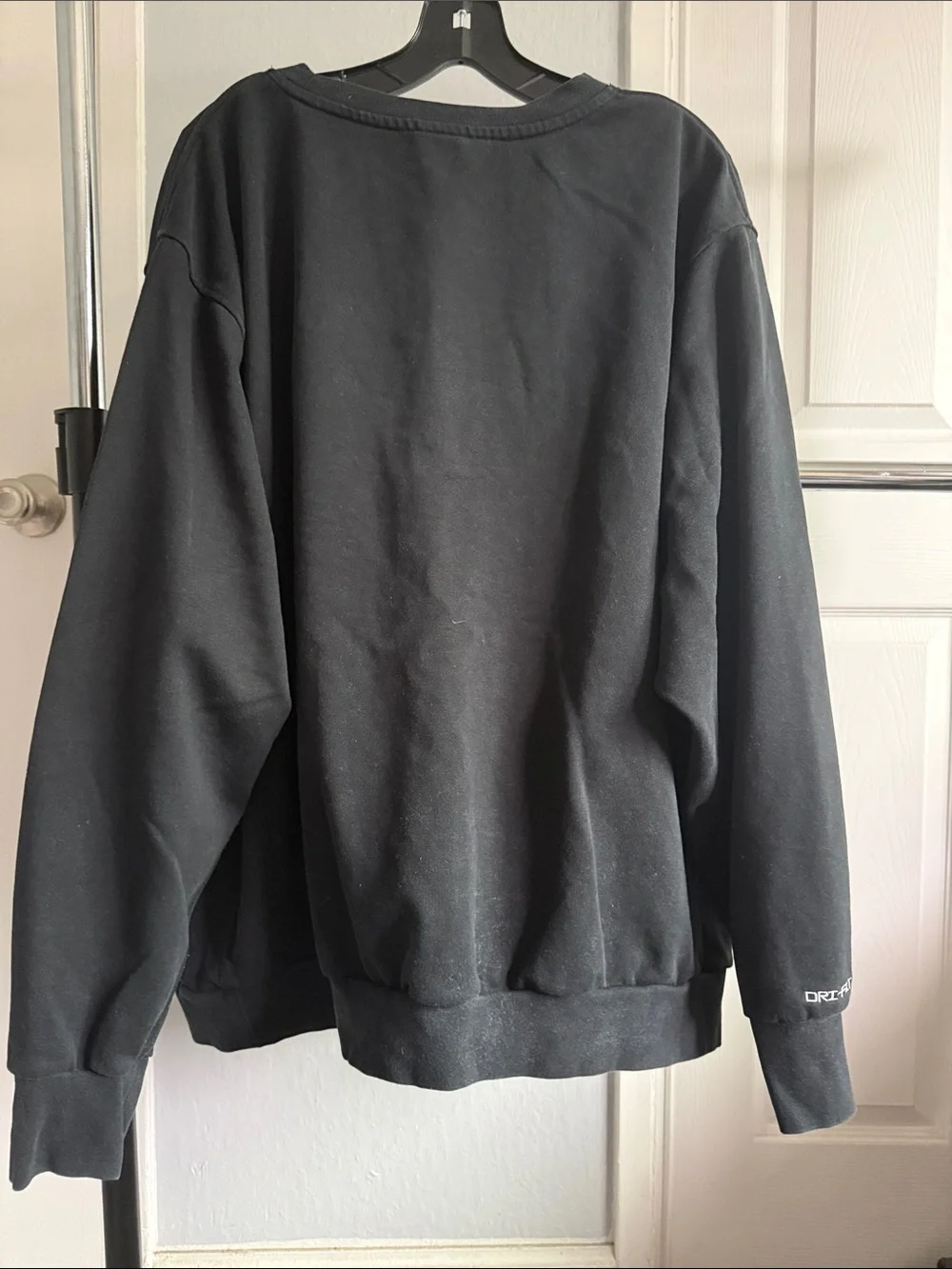 Men Nike Black Crew Sweatshirt with Side Zipper